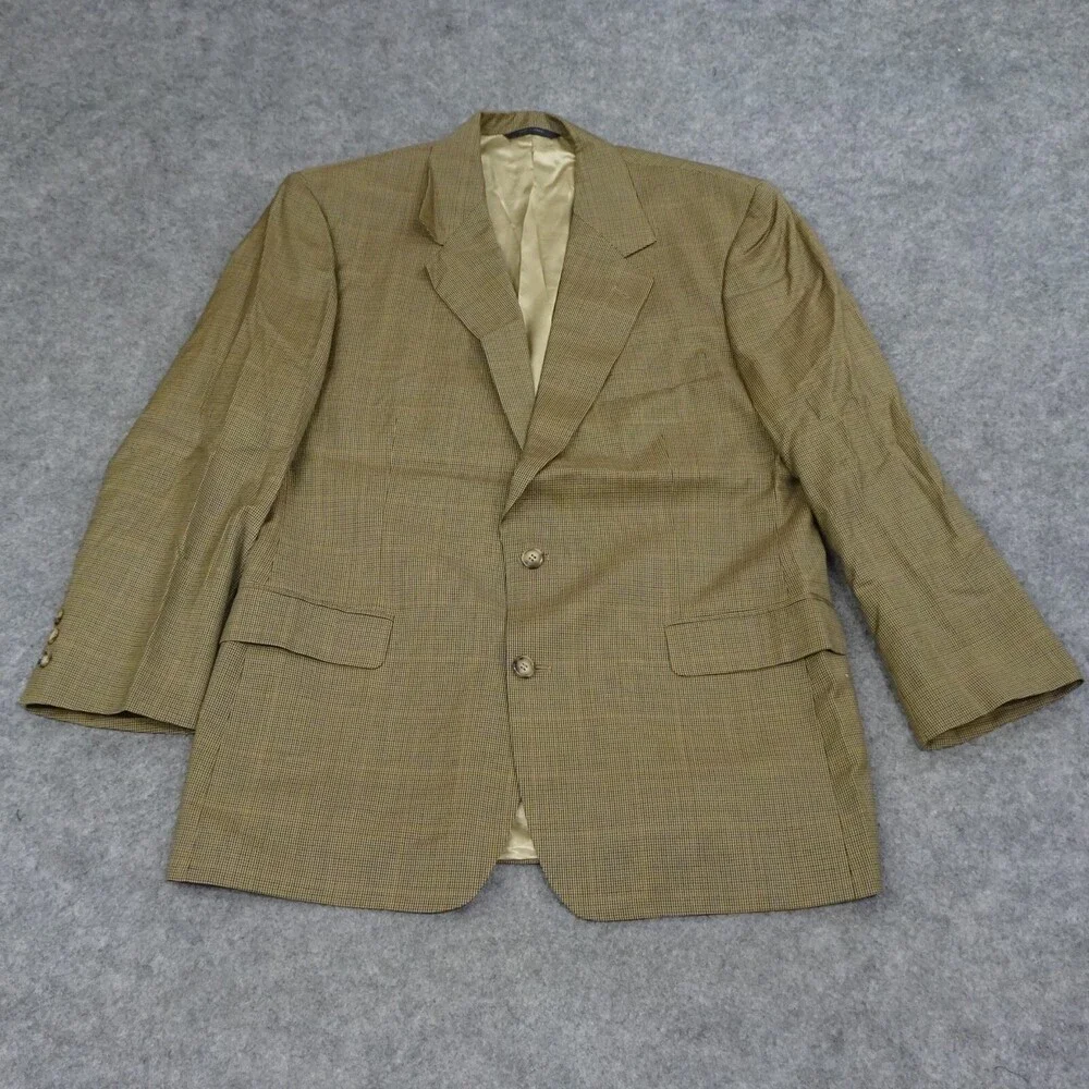 Brooks Brother Sports Jacket Mens 42R Brown Wool Coat Blazer Plaid